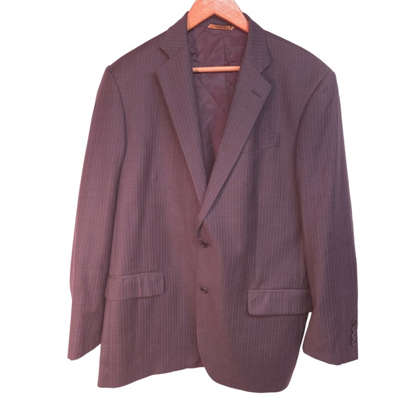 Brooks Brothers Other - Brooks‎ Brothers 1818 Madison Saxon Wool Pinstripe Blazer Charcoal Grey Mens 44L